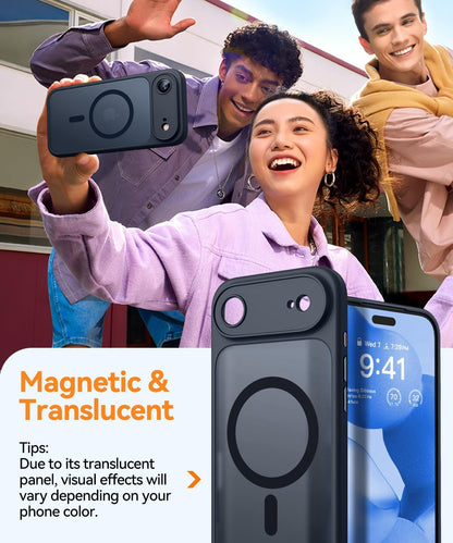 Magnetic for Iphone Air Case, [Full Camera Protection] [Translucent Matte] [Compatible with Magsafe] Shockproof Protective Phone Case for Iphone Air - Black