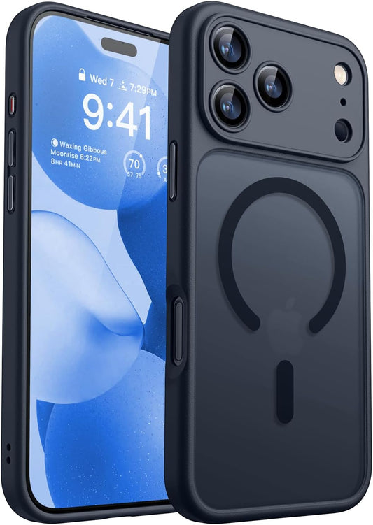 Magnetic for Iphone 17 Pro Max Case, [Full Camera Protection] [Translucent Matte] [Compatible with Magsafe] Shockproof Protective Phone Case for Iphone 17 Pro Max - Black