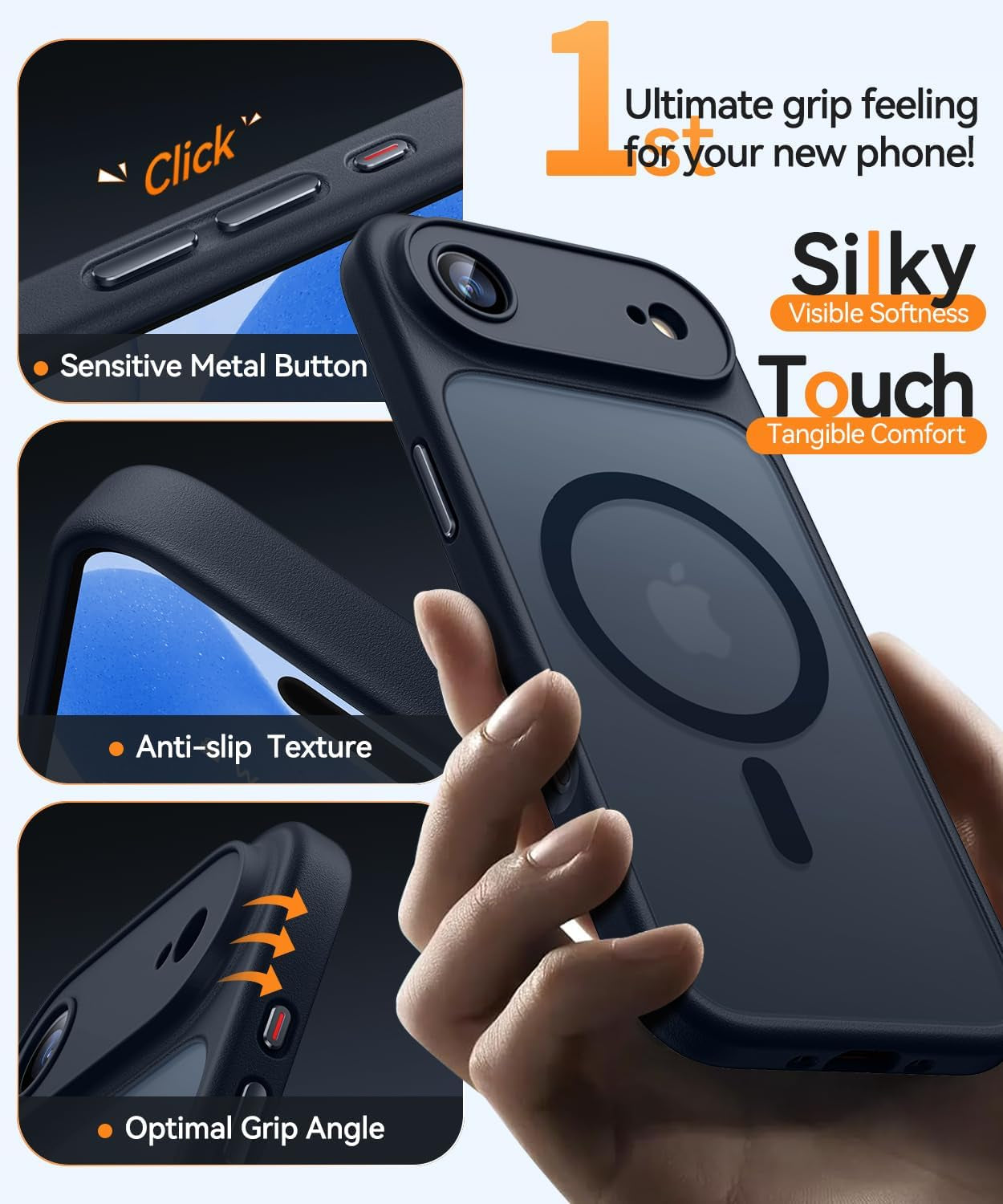 Magnetic for Iphone Air Case, [Full Camera Protection] [Translucent Matte] [Compatible with Magsafe] Shockproof Protective Phone Case for Iphone Air - Black