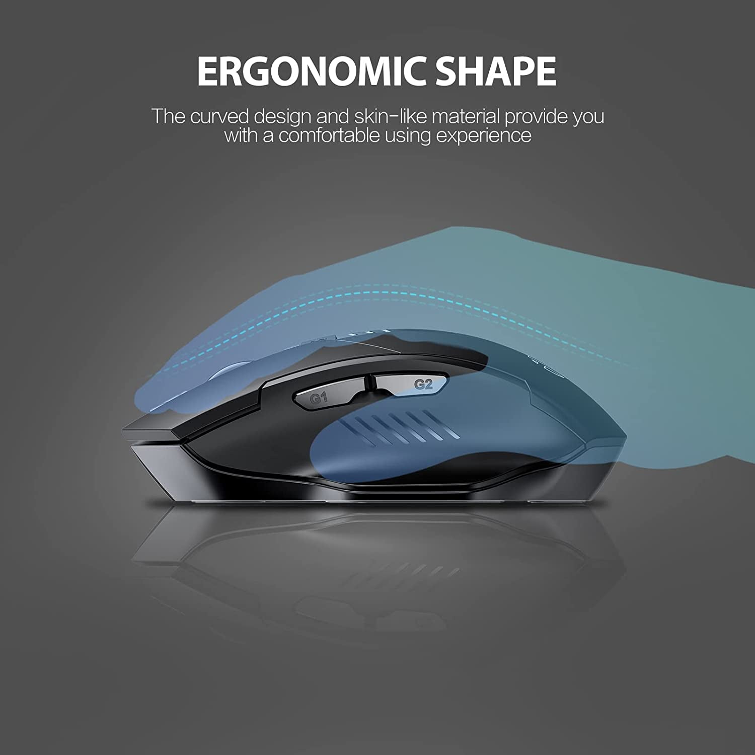 Bluetooth Mouse, Multi-Device Silent Rechargeable Bluetooth Wireless Mouse (Tri-Mode: BT 5.0/4.0+2.4G), 1600DPI Ergonomic Portable Mouse for Laptop PC Computer,Smartphone,Windows Mac OS, Black